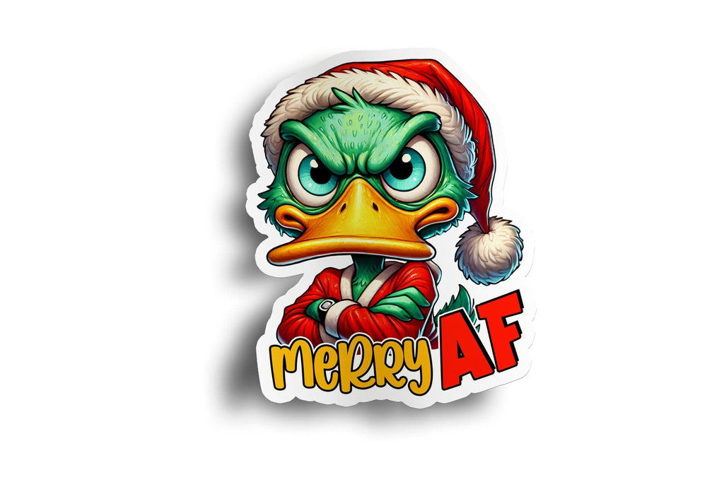 Merry As F--- Duck Sticker