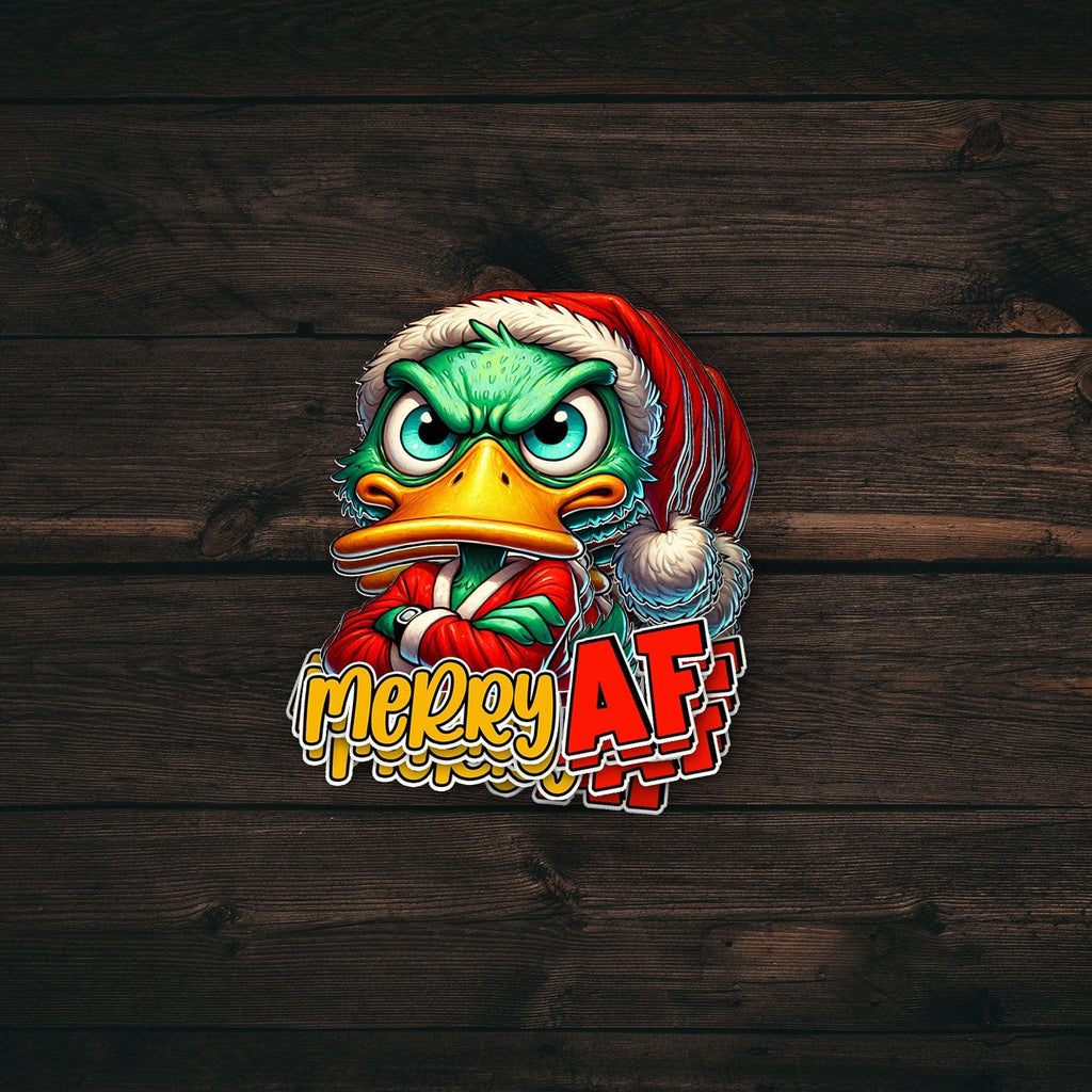 Merry As F--- Duck Sticker