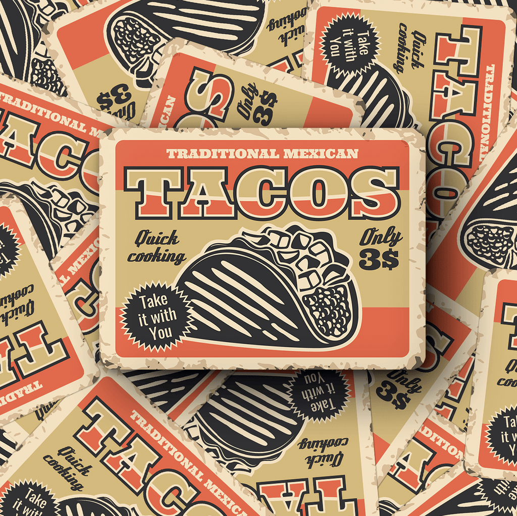 Vintage Mexican Taco Sticker