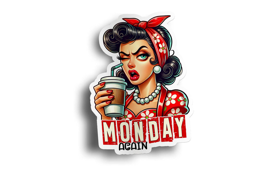 Monday Again Coffee Sticker