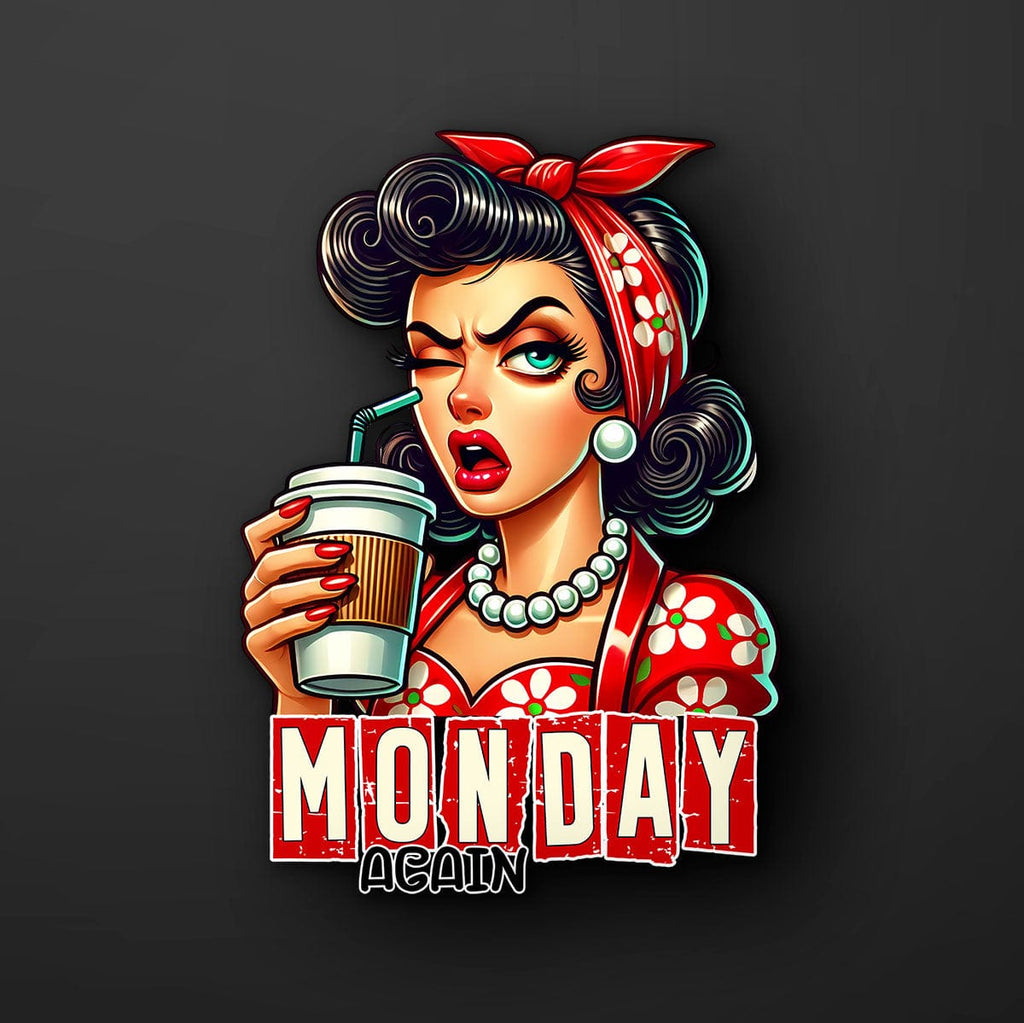 Monday Again Coffee Sticker