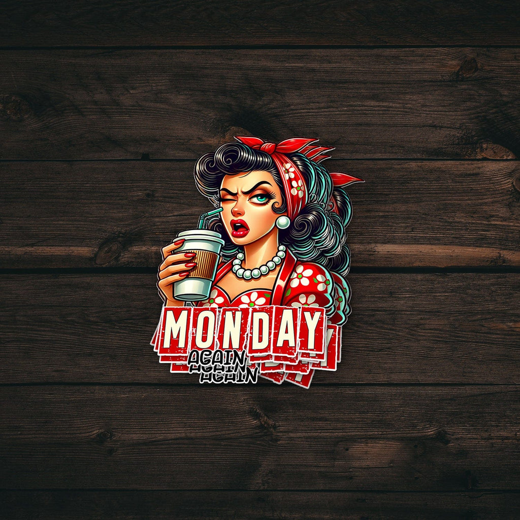 Monday Again Coffee Sticker