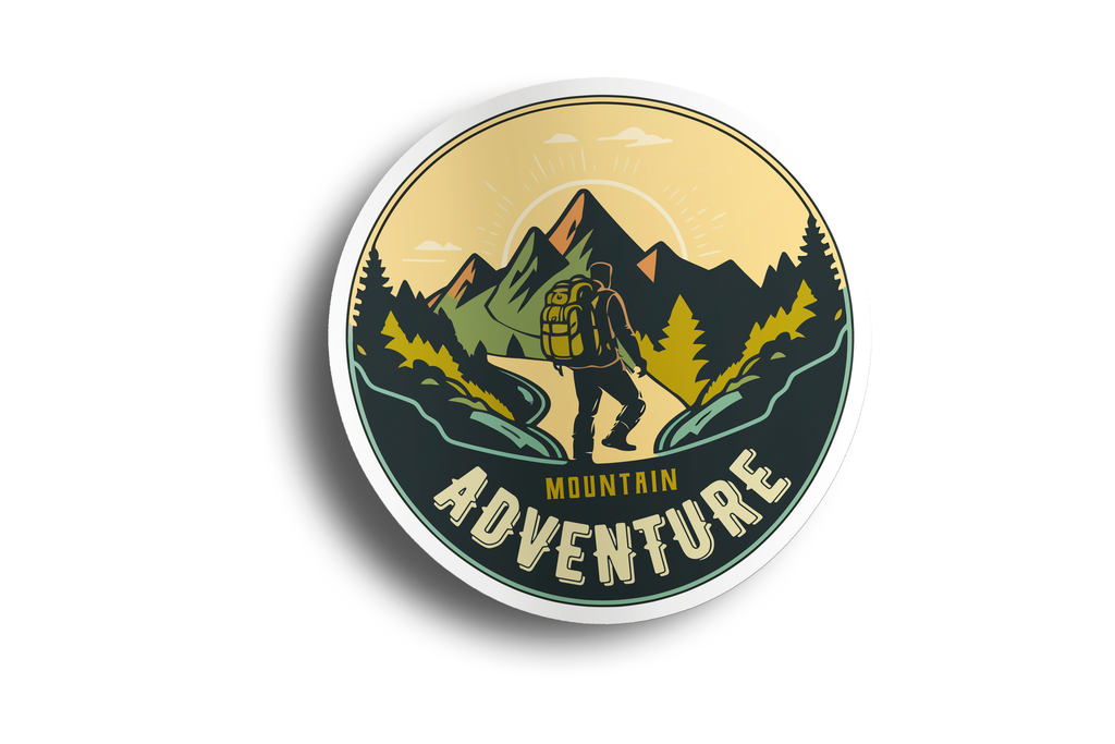 Mountain Adventure Hiking Sticker