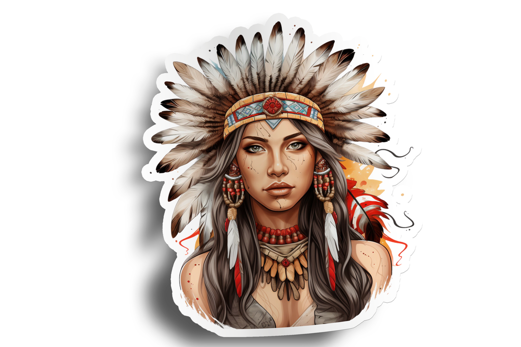 Native Indigenous Girl Sticker