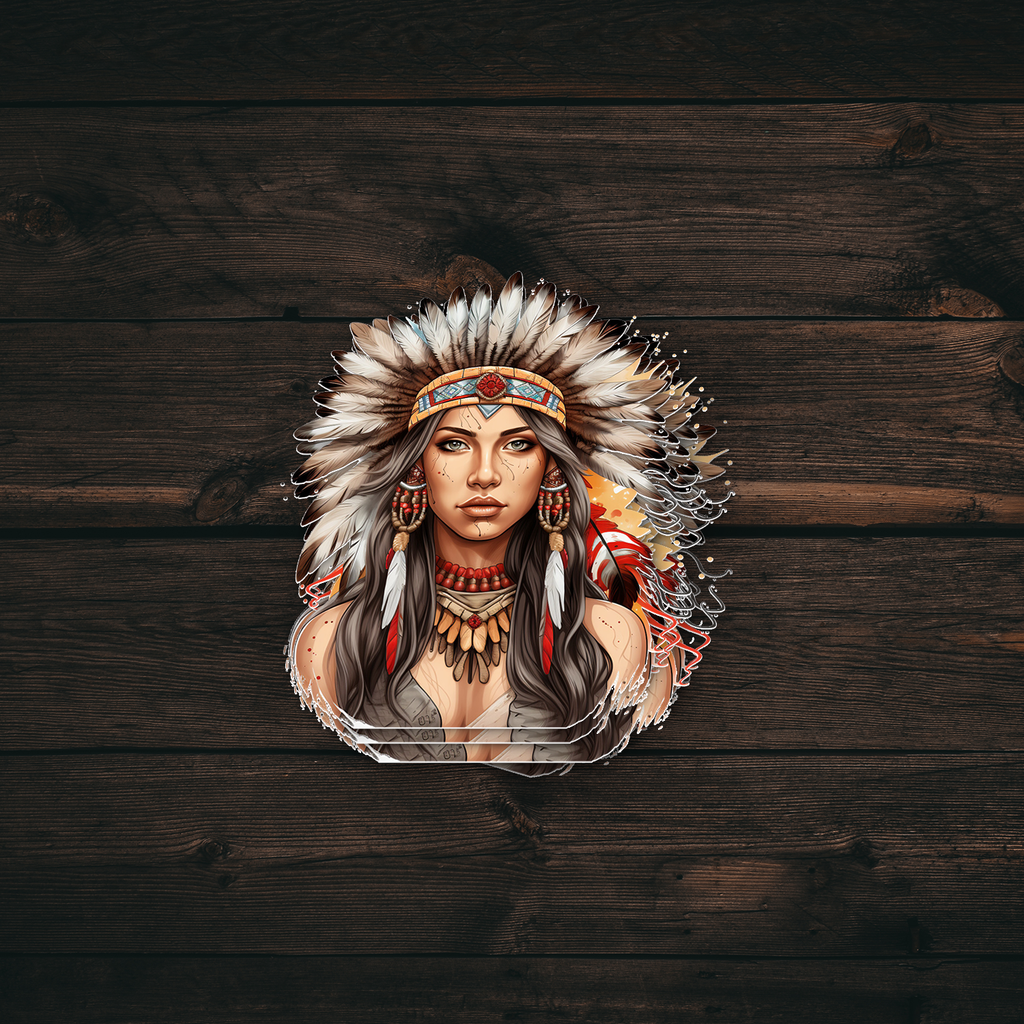 Native Indigenous Girl Sticker