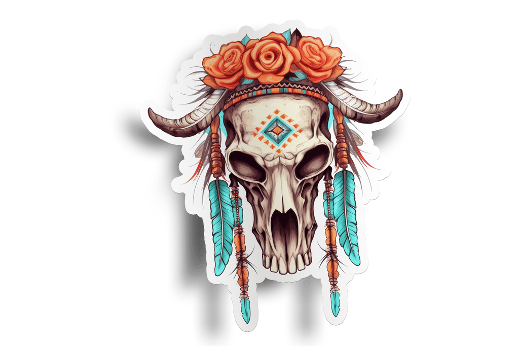 Native Cow Skull Sticker