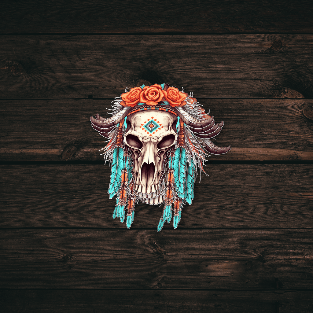 Native Cow Skull Sticker