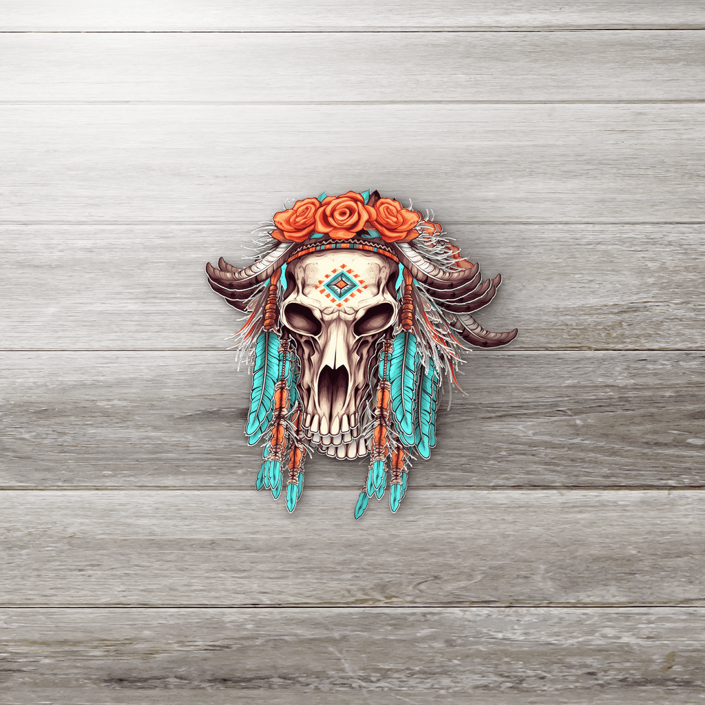 Native Cow Skull Sticker