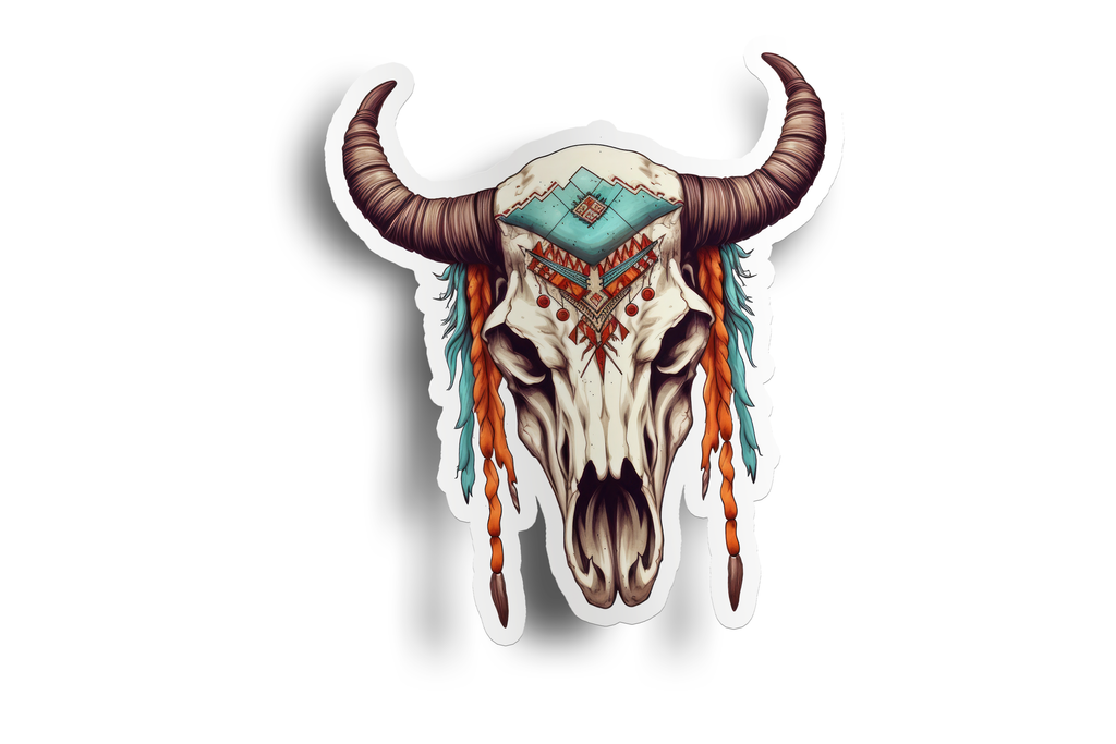 Cow Skull Native Sticker