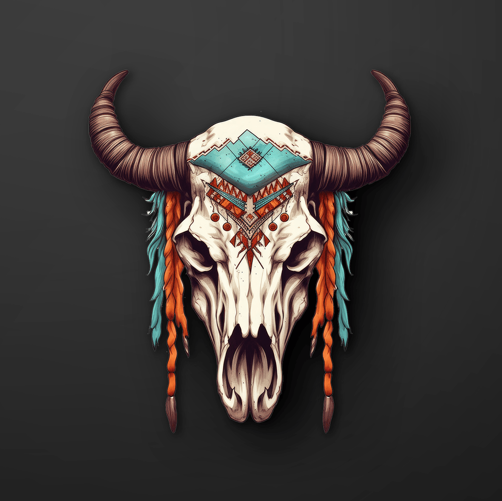 Cow Skull Native Sticker