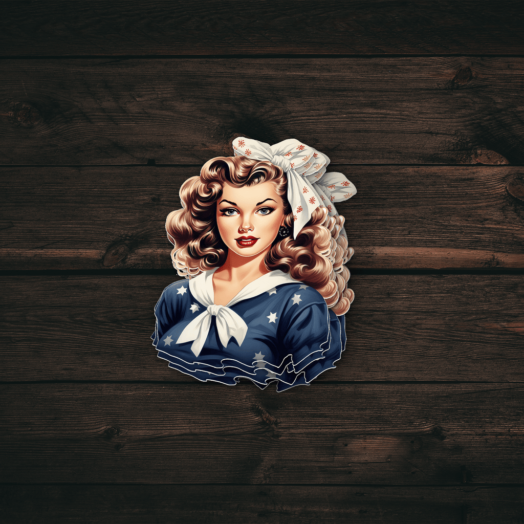 Naval Pin-Up Girl Sticker