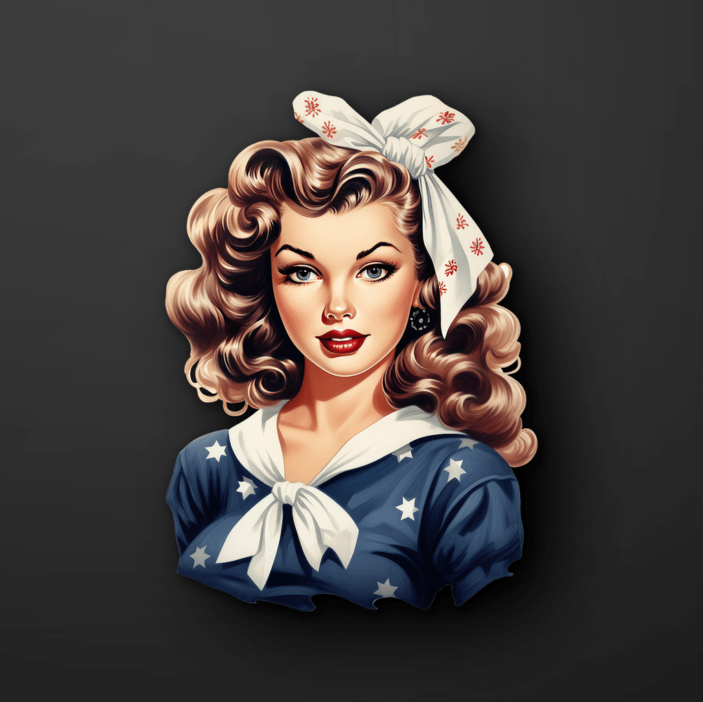 Naval Pin-Up Girl Sticker