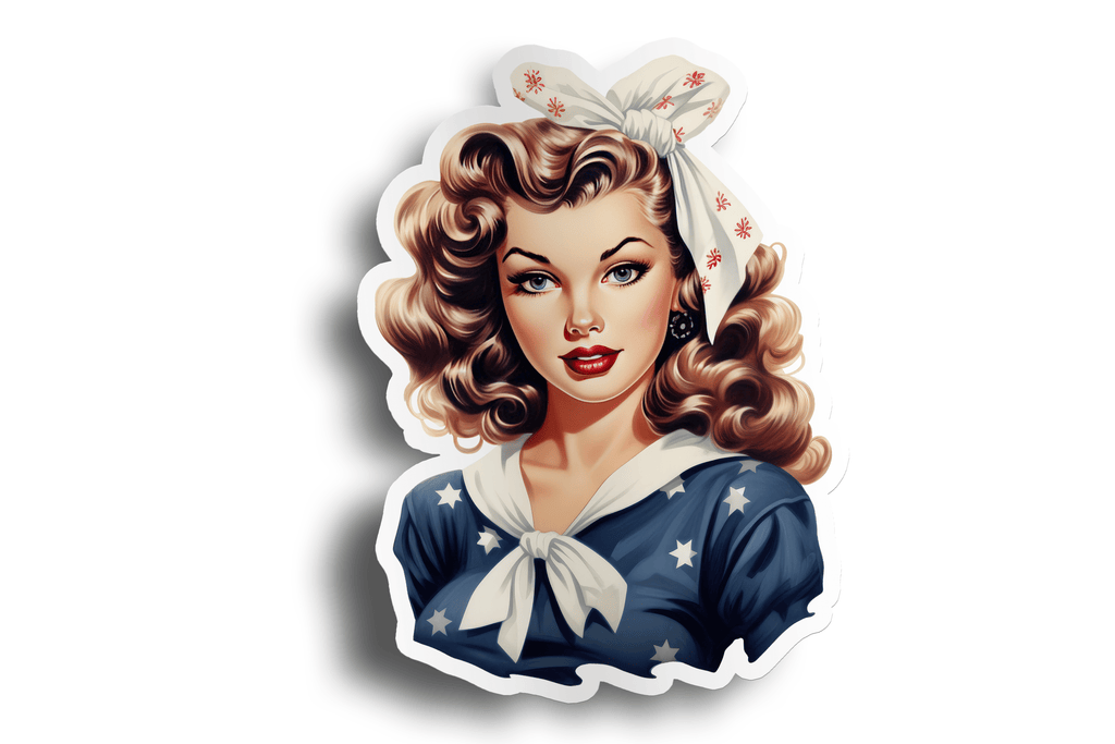 Naval Pin-Up Girl Sticker