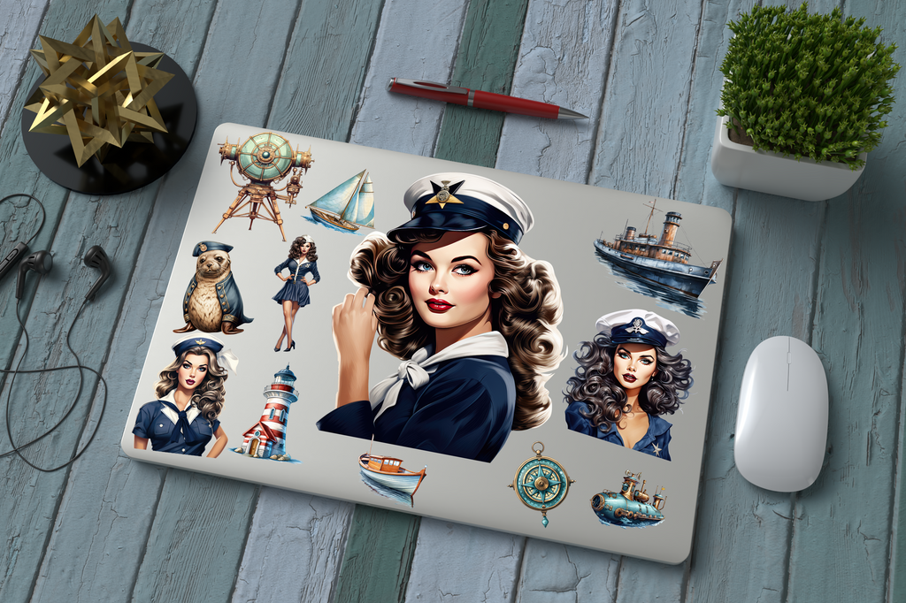 Navy Pin Up Mystery Sticker Pack