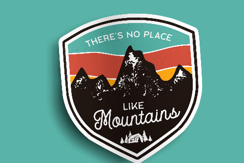 There's No Place Like Mountains Sticker