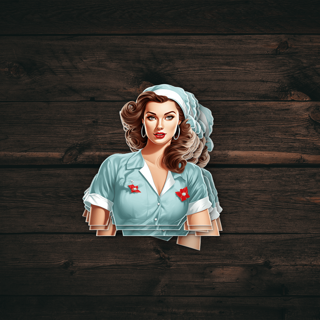 Nurse Pin-Up Girl Sticker