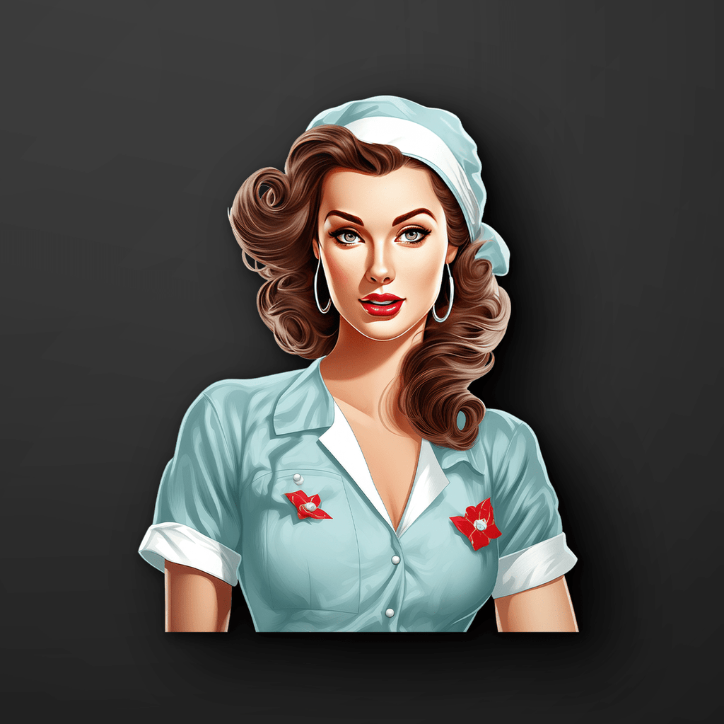 Nurse Pin-Up Girl Sticker