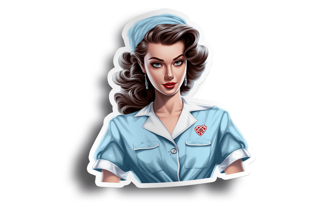 Nurse Pin-Up Girl Sticker