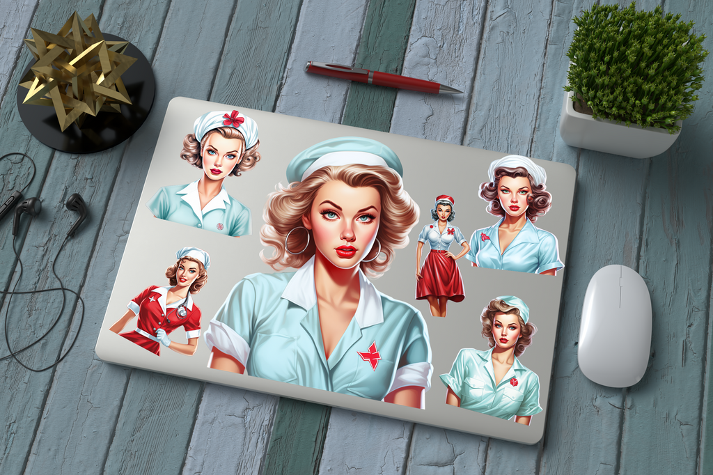 Nurse Pin Up Mystery Sticker Pack