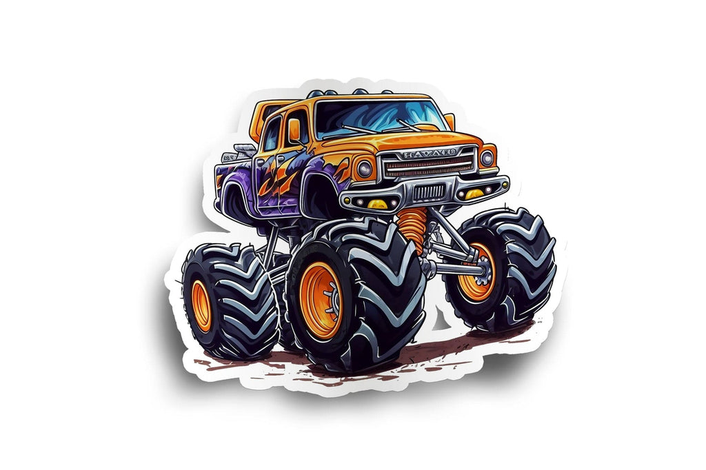 Orange Monster Truck Sticker