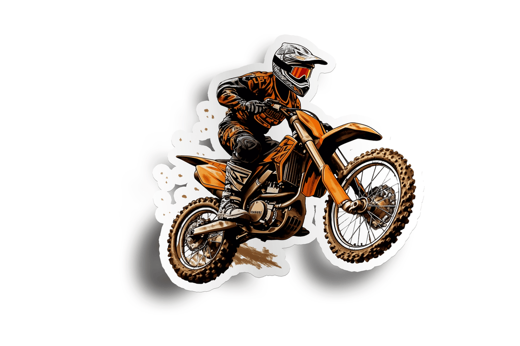 Orange Motocross Dirt Bike Sticker