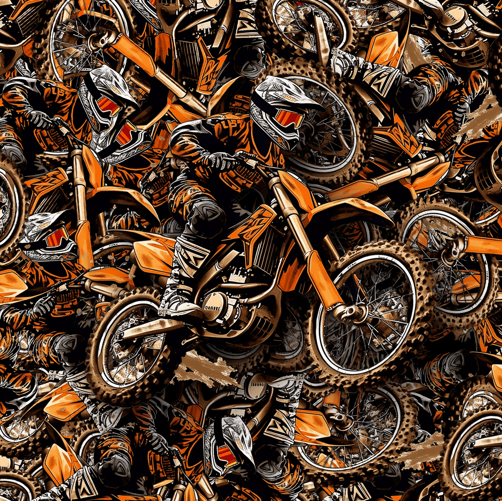 Orange Motocross Dirt Bike Sticker