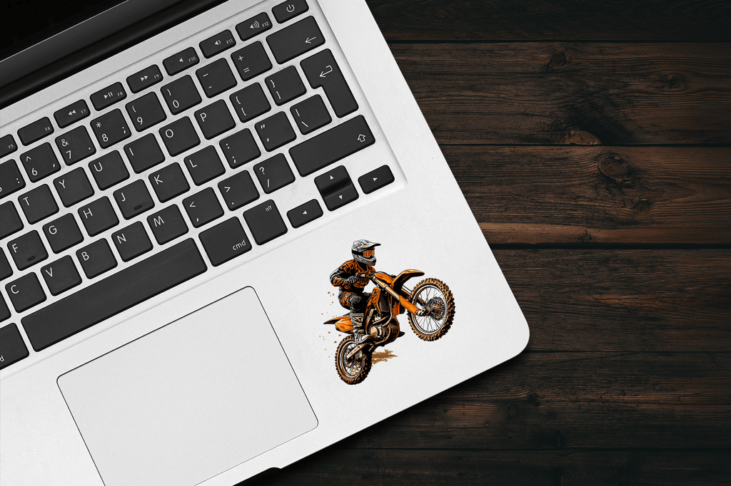 Orange Motocross Dirt Bike Sticker