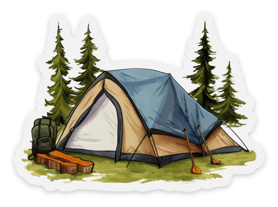 Outdoor Tent Clear Sticker