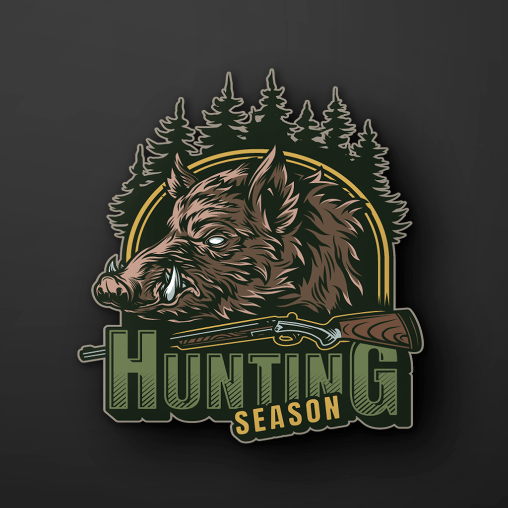 Pig Hunting Sticker