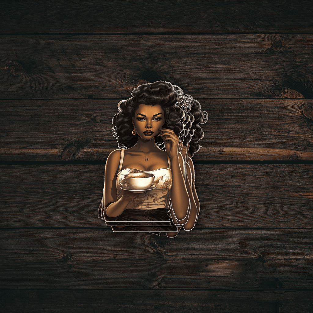 Pin-Up Black Girl Sticker