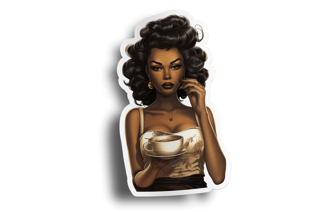 Pin-Up Black Girl Sticker