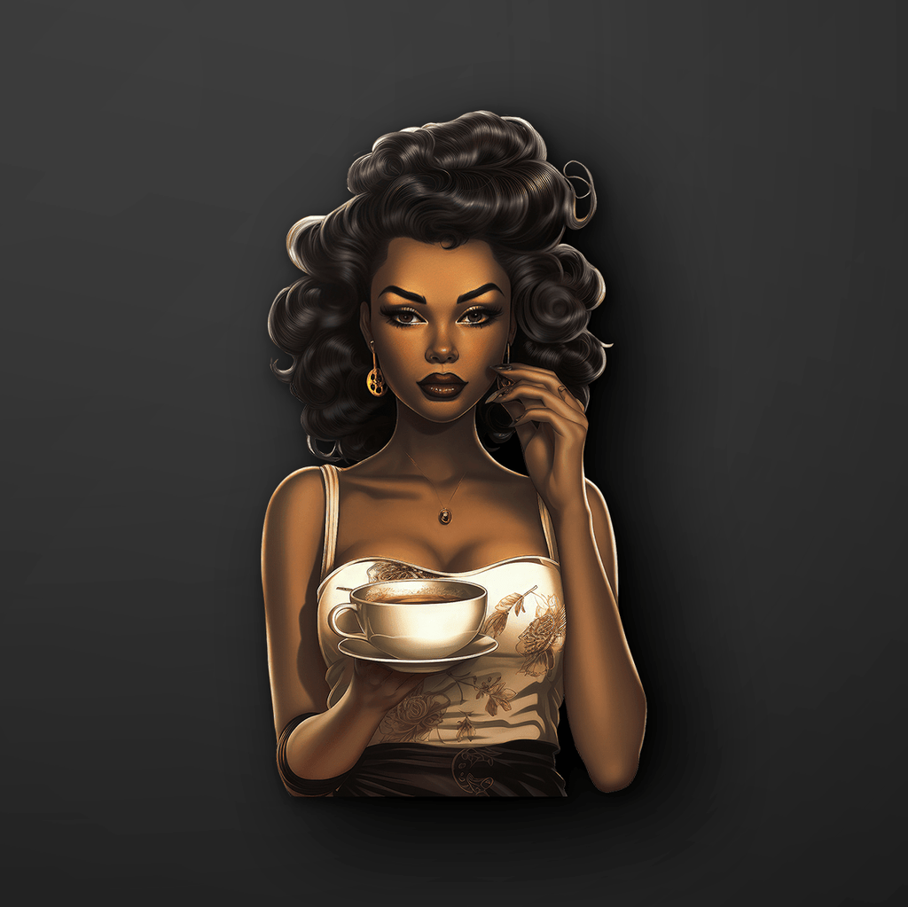 Pin-Up Black Girl Sticker