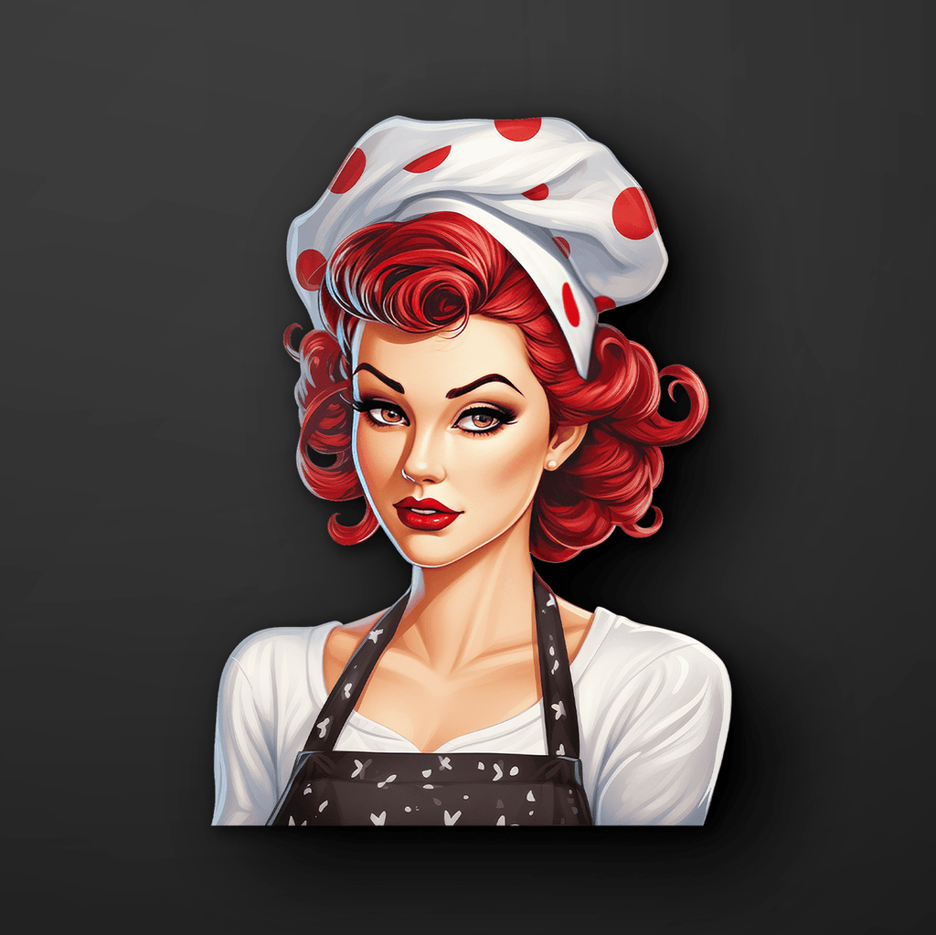 Chef Pin-Up Girl Sticker