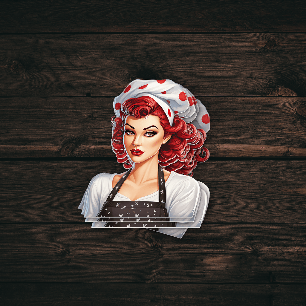 Chef Pin-Up Girl Sticker