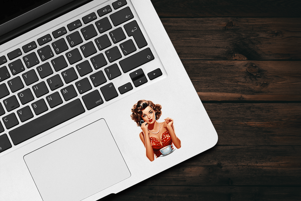 Coffee Pin-Up Girl Sticker