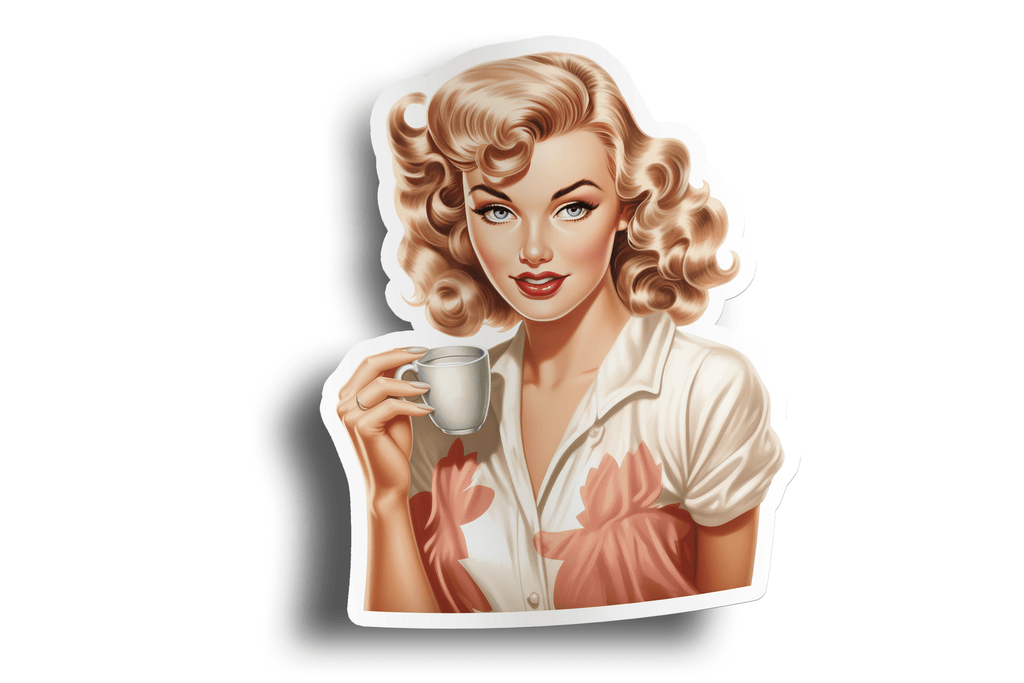 Pin-Up Coffee Girl Sticker