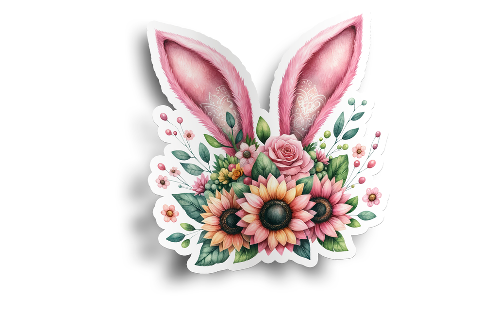 Bunny Floral Ear Stickers