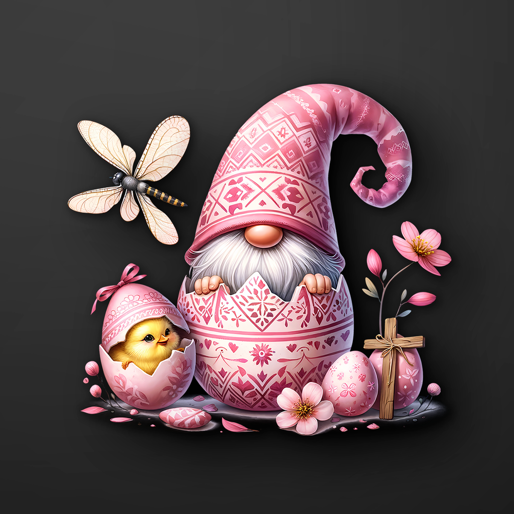 Pink Gnome Easter Sticker