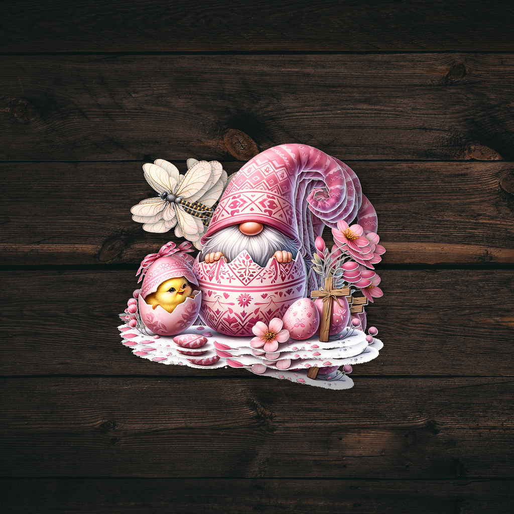 Pink Gnome Easter Sticker