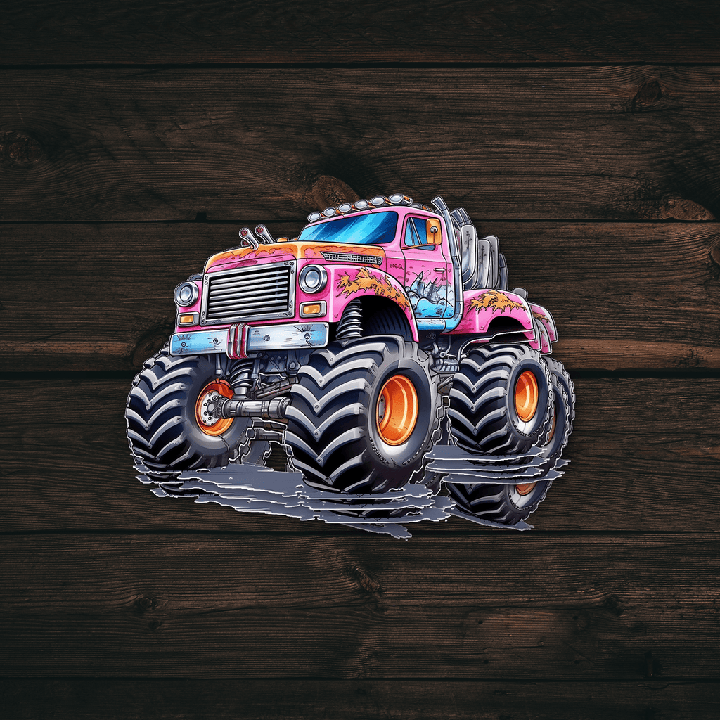 Pink Monster Truck Sticker