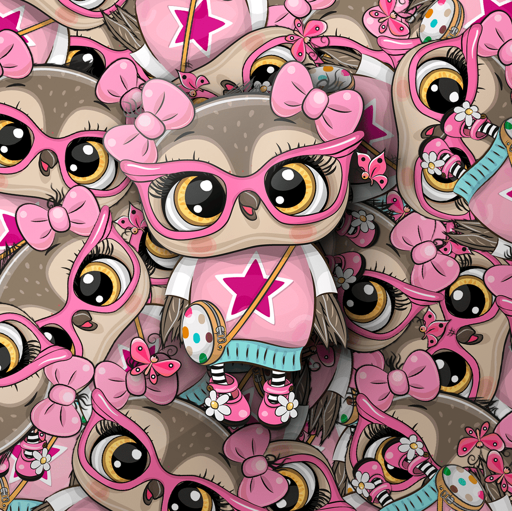 Pink Owl Girl Sticker