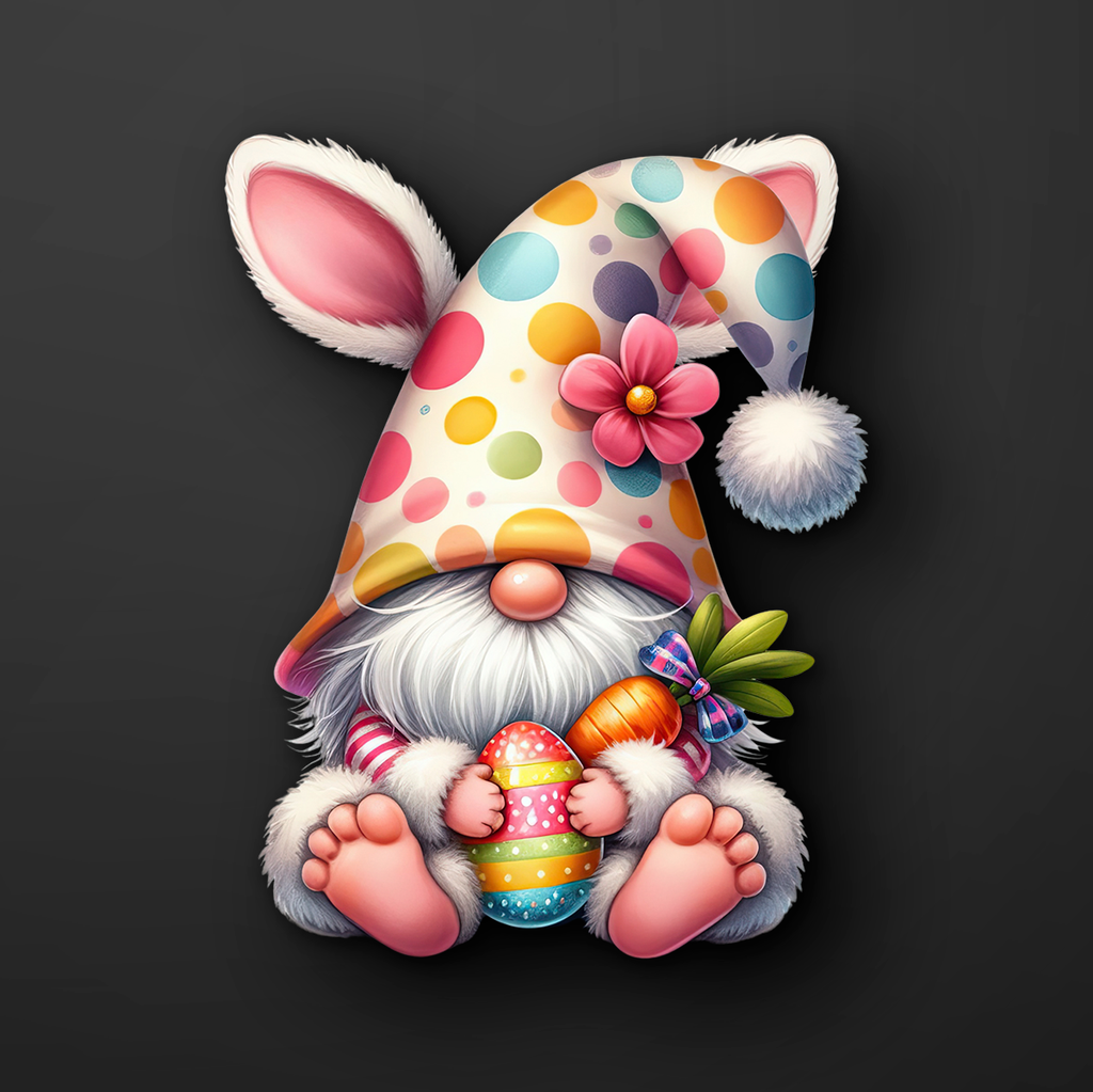 Polka Dot Gnome Bunny Sticker