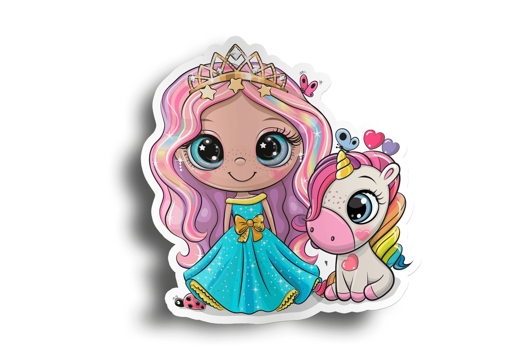 Princess and Unicorn Sticker