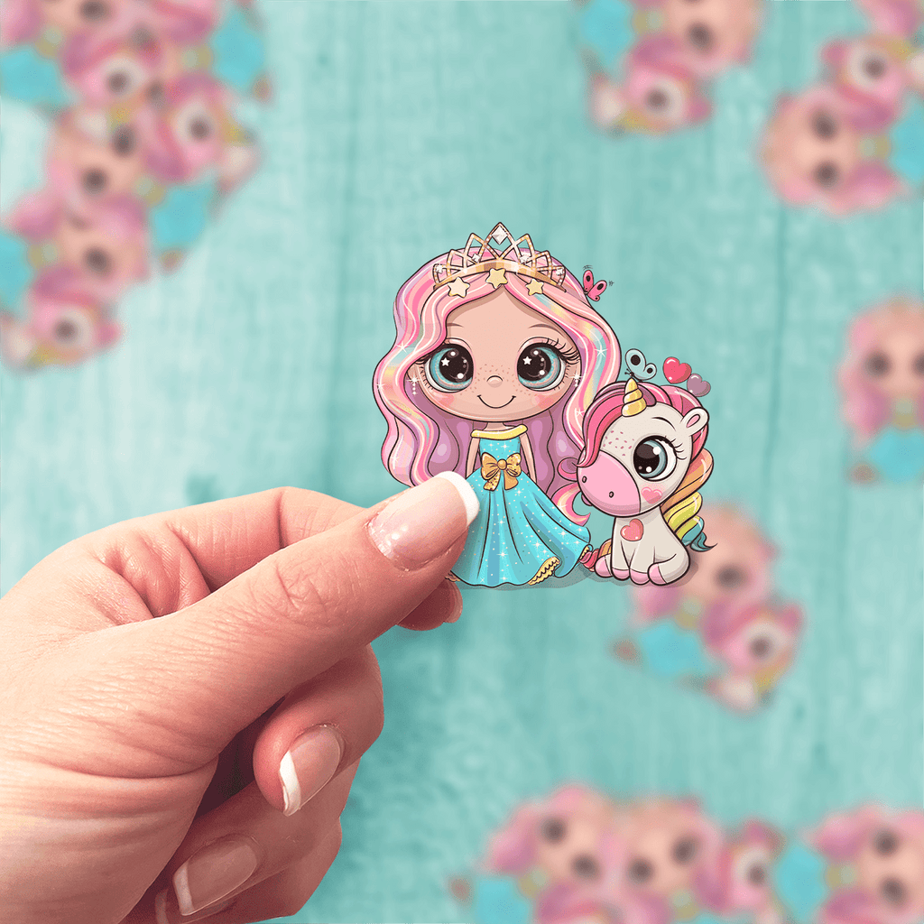 Princess and Unicorn Sticker