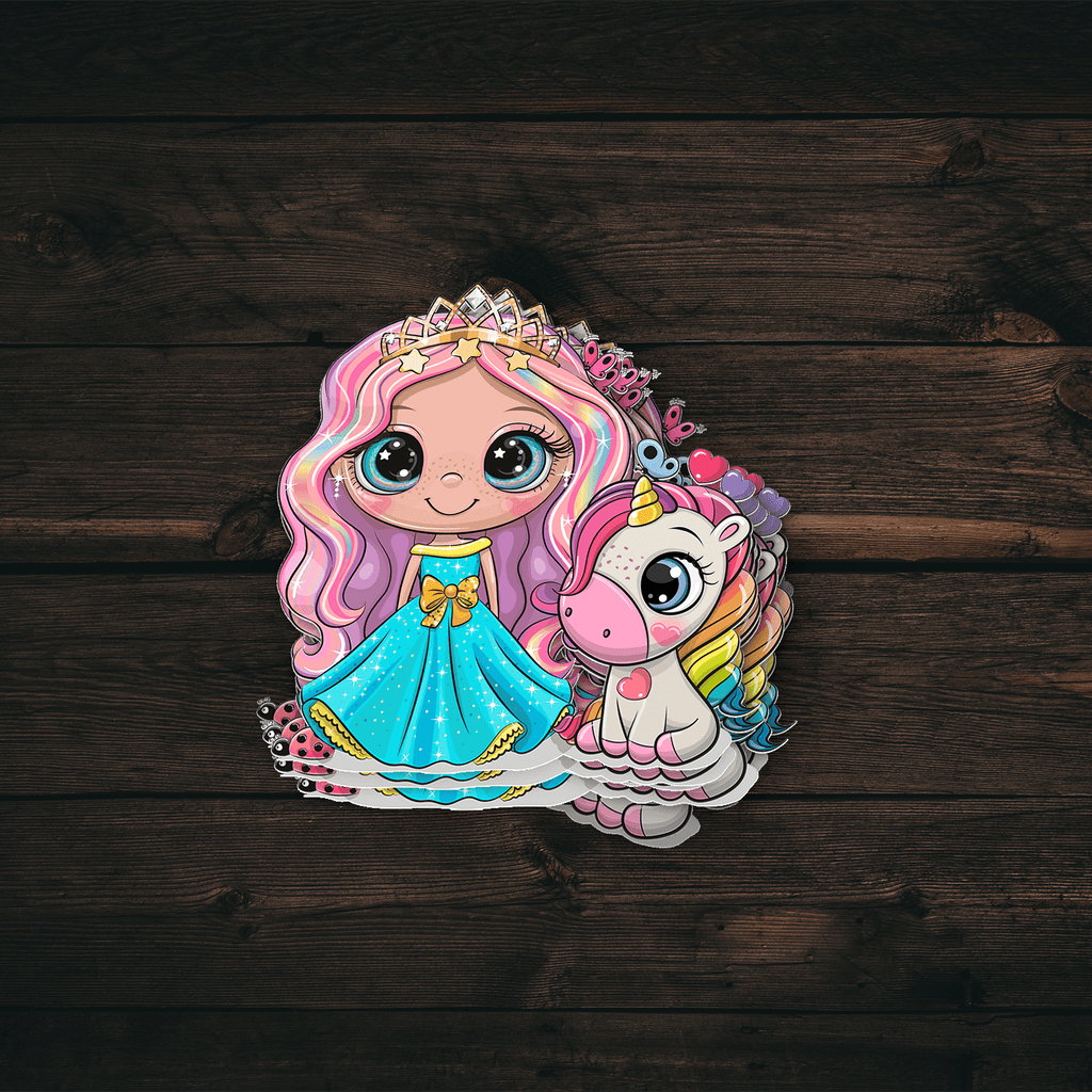 Princess and Unicorn Sticker