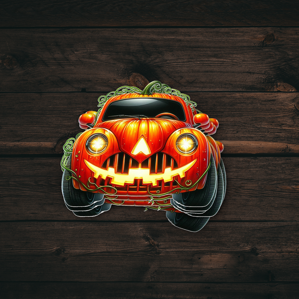 Pumpkin Beetle Monster Car Sticker