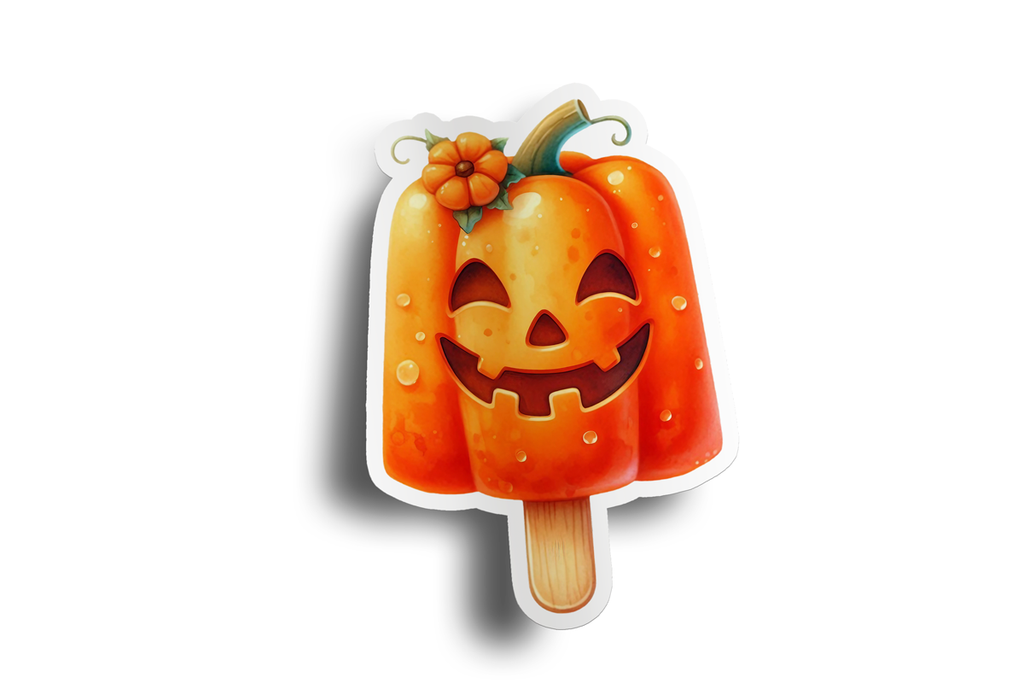 Girl Pumpkin Popsicle Kid Sticker