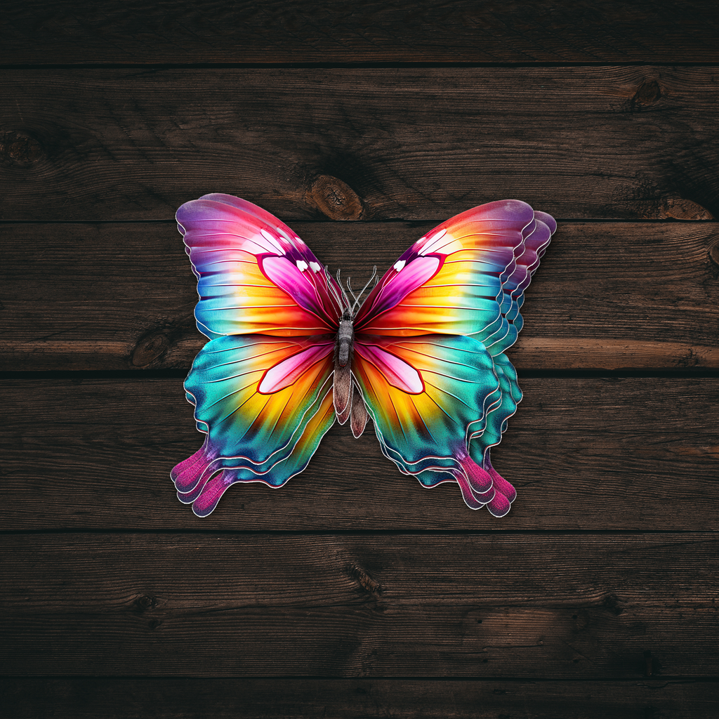 Bright Rainbow Butterfly Sticker