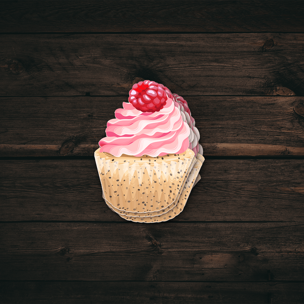 Raspberry Cupcake Sticker