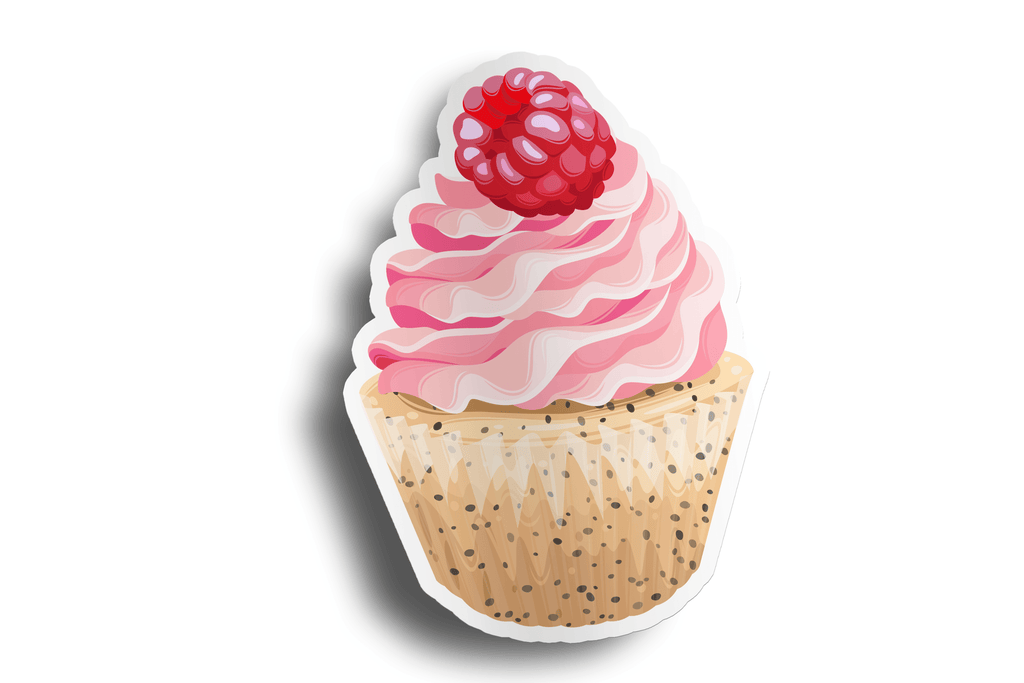 Raspberry Cupcake Sticker